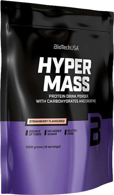 BioTech Гейнер Hyper Mass 5000 BioTech 1 kg Strawberry, , 1000 г