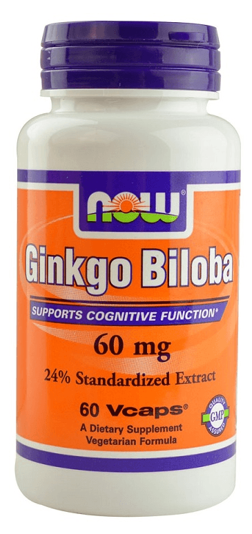 Ginkgo Biloba 60 mg, 60 шт, Now. Спец препараты. 