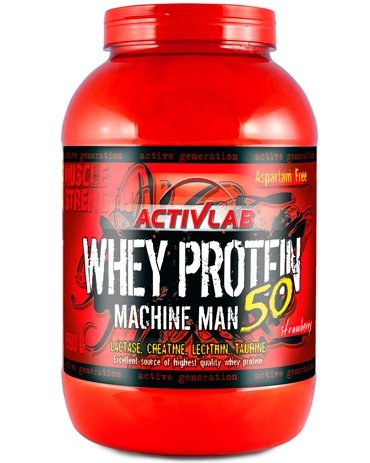 Whey Protein 50 Machine Man, 1500 g, ActivLab. Ganadores. Mass Gain Energy & Endurance recuperación 