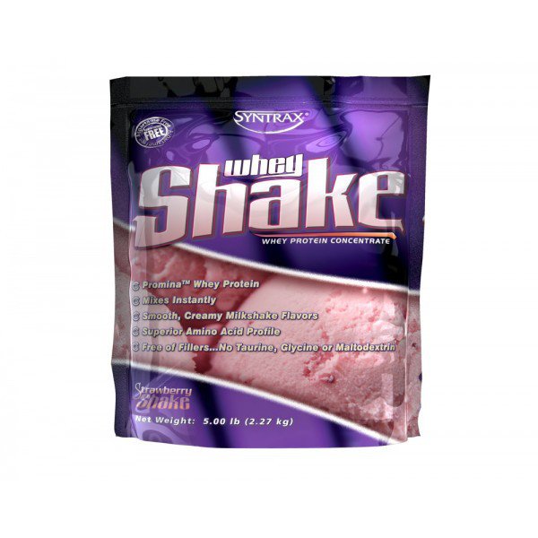 Сывороточный протеин концентрат Syntrax Whey Shake (2,3 кг) синтракс вей шейк strawberry shake,  мл, Syntrax. Сывороточный концентрат. Набор массы Восстановление Антикатаболические свойства 