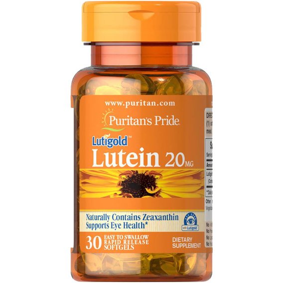 Puritan's Pride Натуральная добавка Puritan's Pride Lutein 20 mg with Zeaxanthin, 30 капсул, , 