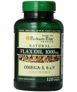 Flax Oil 1000 mg, 120 шт, Puritan's Pride. Комплекс жирных кислот. Поддержание здоровья 