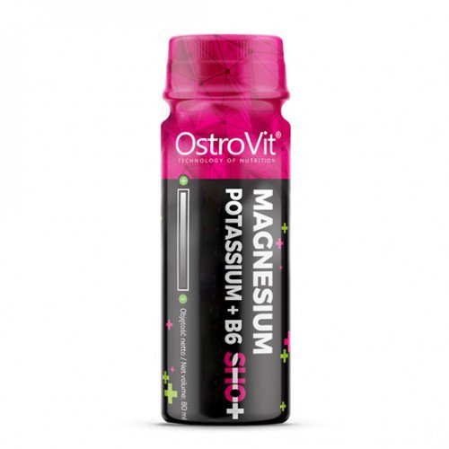 Витамины и минералы OstroVit Magnesium-Potassium + B6 Shot, 80 мл Лимон-лайм-виноград,  мл, OstroVit. Витамины и минералы. Поддержание здоровья Укрепление иммунитета 