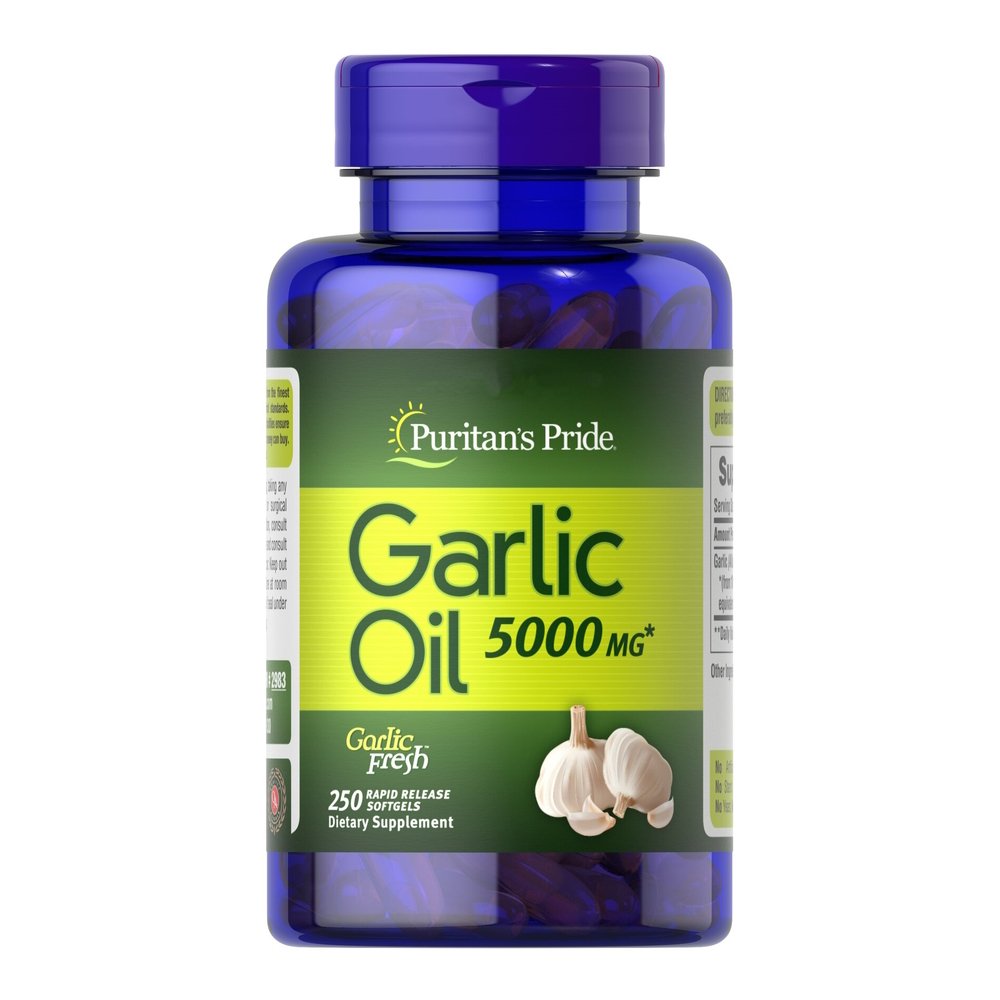 Натуральная добавка Puritan's Pride Garlic Oil 5000 mg, 100 капсул,  мл, Puritan's Pride. Hатуральные продукты. Поддержание здоровья 