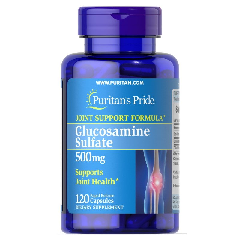 Для суставов и связок Puritan's Pride Glucosamine Sulfate 500 mg, 120 капсул,  мл, Puritan's Pride. Хондропротекторы. Поддержание здоровья Укрепление суставов и связок 