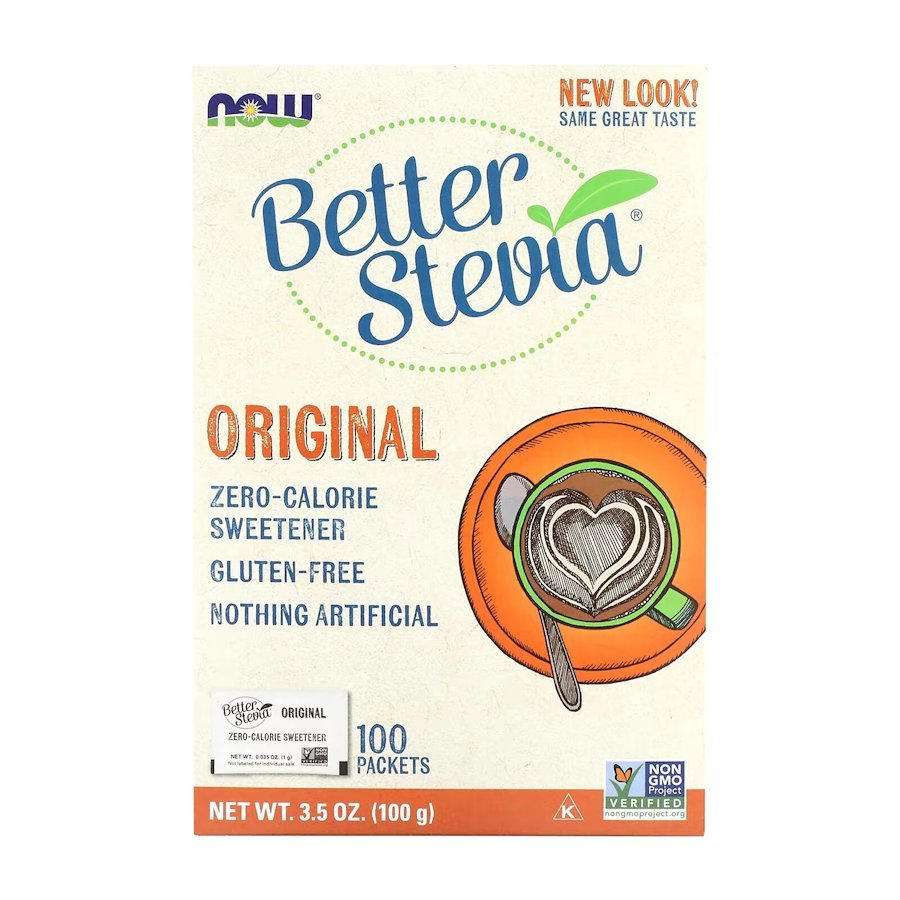 Заменитель питания NOW Better Stevia Packets Original, 100 пакетиков,  ml, Now. Meal replacement. 