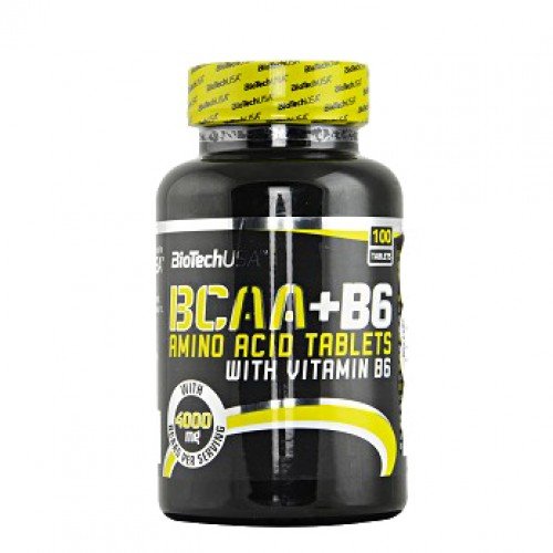 BCAA+B6, 100 pcs, BioTech. BCAA. Weight Loss recovery Anti-catabolic properties Lean muscle mass 