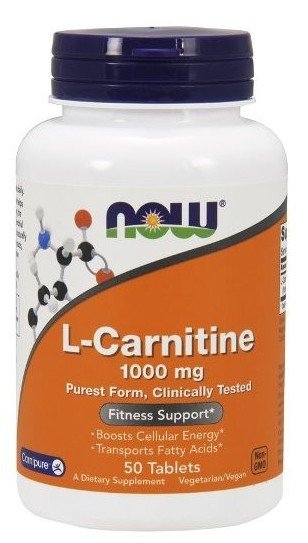 L-Carnitine 1000 mg, 50 piezas, Now. L-carnitina. Weight Loss General Health Detoxification Stress resistance Lowering cholesterol Antioxidant properties 