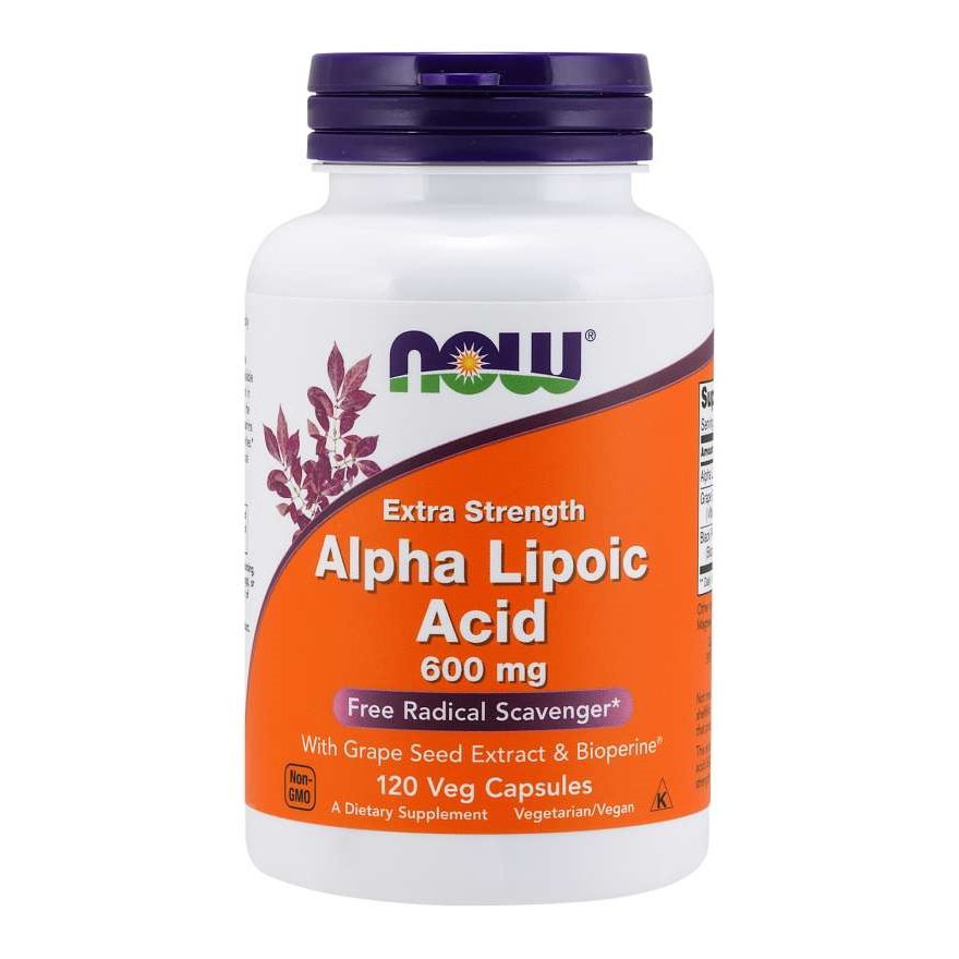 Витамины и минералы NOW Alpha Lipoic Acid 600 mg, 120 вегакапсул,  ml, Now. Vitamins and minerals. General Health Immunity enhancement 