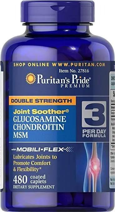 Puritan's Pride Double Strength Glucosamine Chondroitin MSM 480 caps,  ml, Puritan's Pride. Para articulaciones y ligamentos. General Health Ligament and Joint strengthening 