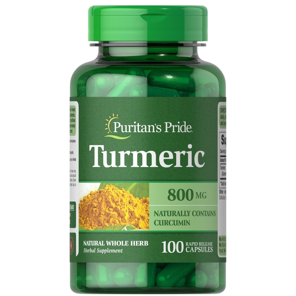 Натуральная добавка Puritan's Pride Turmeric 800 mg, 100 капсул,  мл, Puritan's Pride. Hатуральные продукты. Поддержание здоровья 