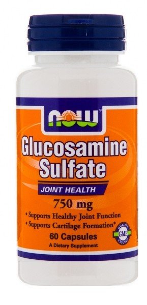 Glucosamine Sulfate 750 mg, 60 шт, Now. Глюкозамин. Поддержание здоровья Укрепление суставов и связок 