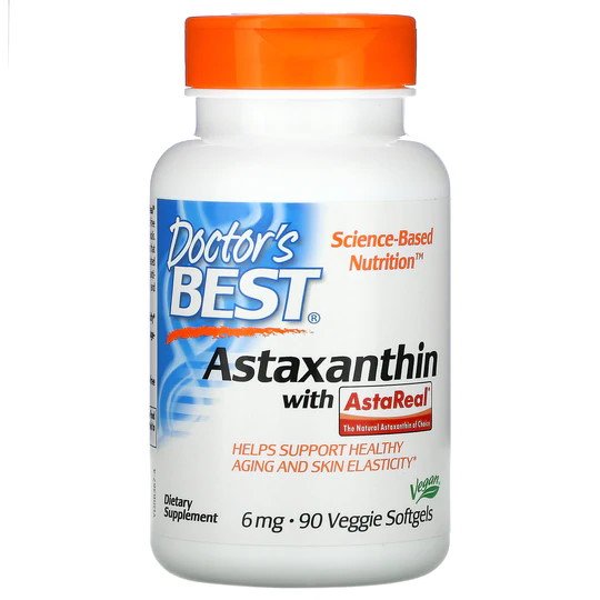 Doctor's BEST Натуральная добавка Doctor's Best Astaxanthin 6 mg, 90 вегакапсул, , 