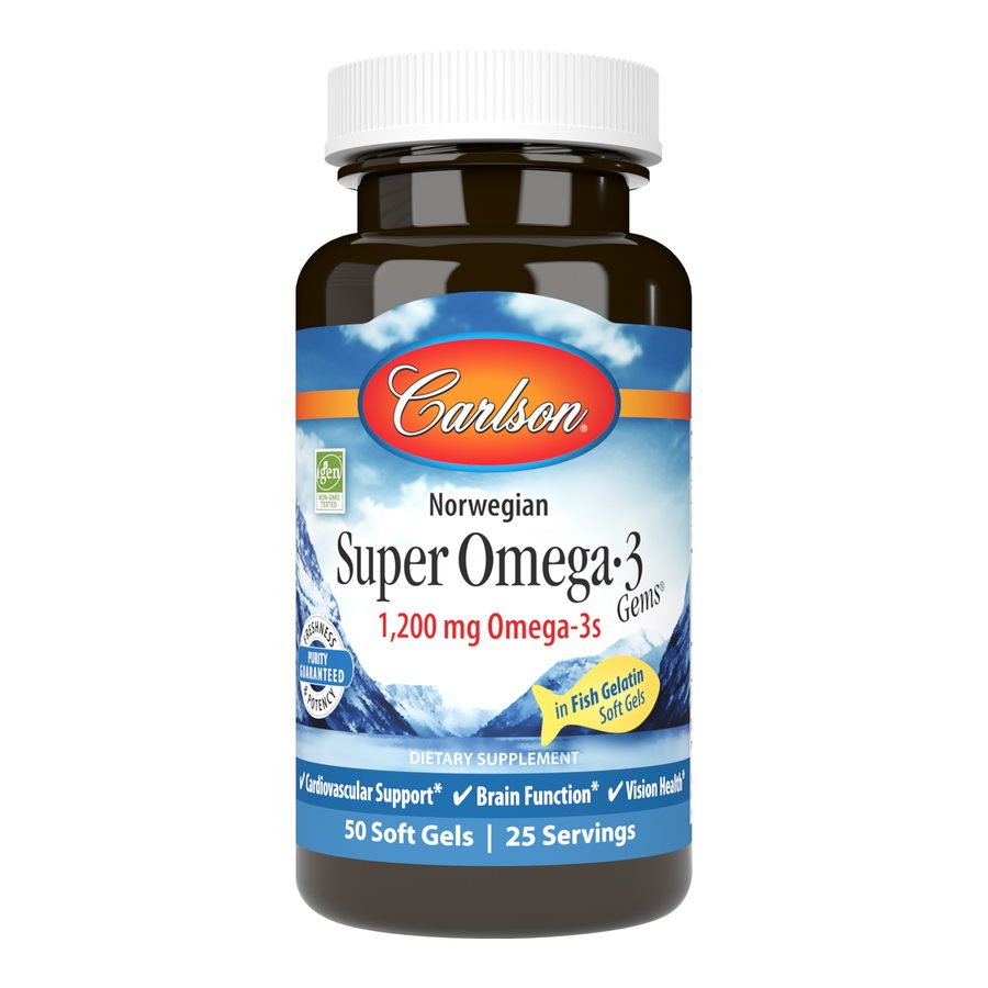 Жирные кислоты Carlson Labs Norwegian Super Omega-3 Gems 1200 mg, 50 капсул,  мл, Carlson Labs. Жирные кислоты (Omega). Поддержание здоровья 
