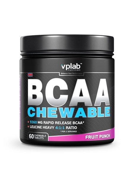 BCAA Chewable, 60 шт, VPLab. BCAA. Снижение веса Восстановление Антикатаболические свойства Сухая мышечная масса 