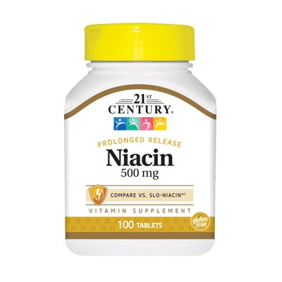 Витамины и минералы 21st Century Niacin 500 mg, 100 таблеток,  мл, 21st Century. Витамины и минералы. Поддержание здоровья Укрепление иммунитета 