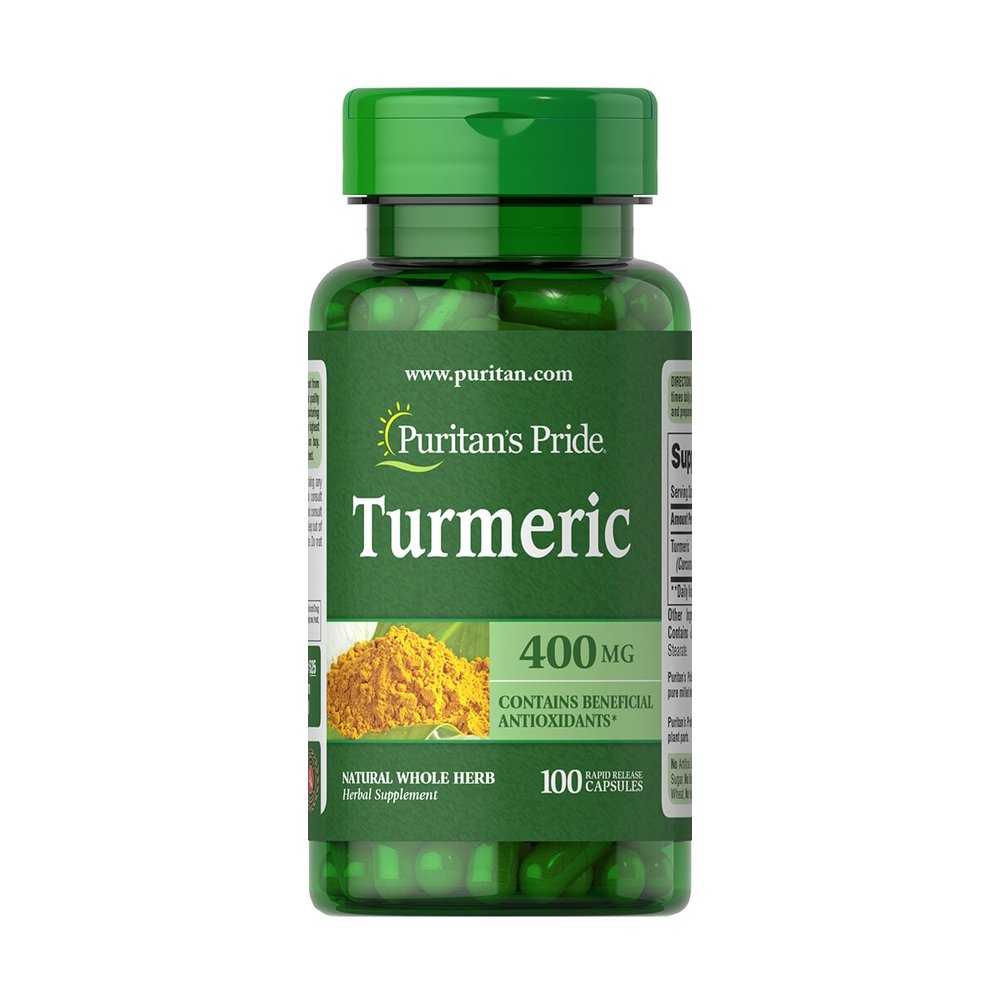 Натуральная добавка Puritan's Pride Turmeric 400 mg, 100 капсул,  ml, Puritan's Pride. Natural Products. General Health 