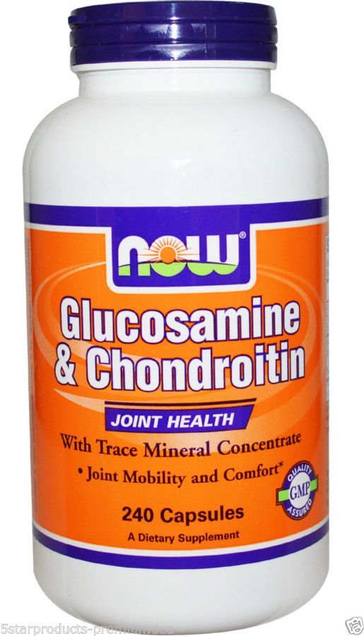 Glucosamine & Chondroitin, 240 шт, Now. Глюкозамин Хондроитин. Поддержание здоровья Укрепление суставов и связок 