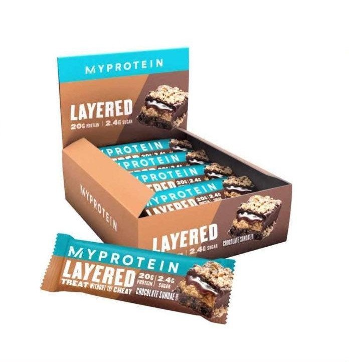MyProtein Протеиновые батончики Myprotein Retail Layer Bar (12x60 г) Cookies Cream майпротеин, , 