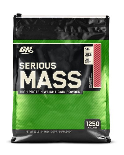 Optimum Nutrition Serious Mass 5.45 кг Клубника,  ml, Optimum Nutrition. Gainer. Mass Gain Energy & Endurance recovery 