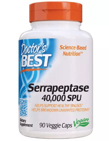 Doctor's Best Serrapeptase 40000 SPU 90 VCaps,  мл, Doctor's BEST. Спец препараты. 