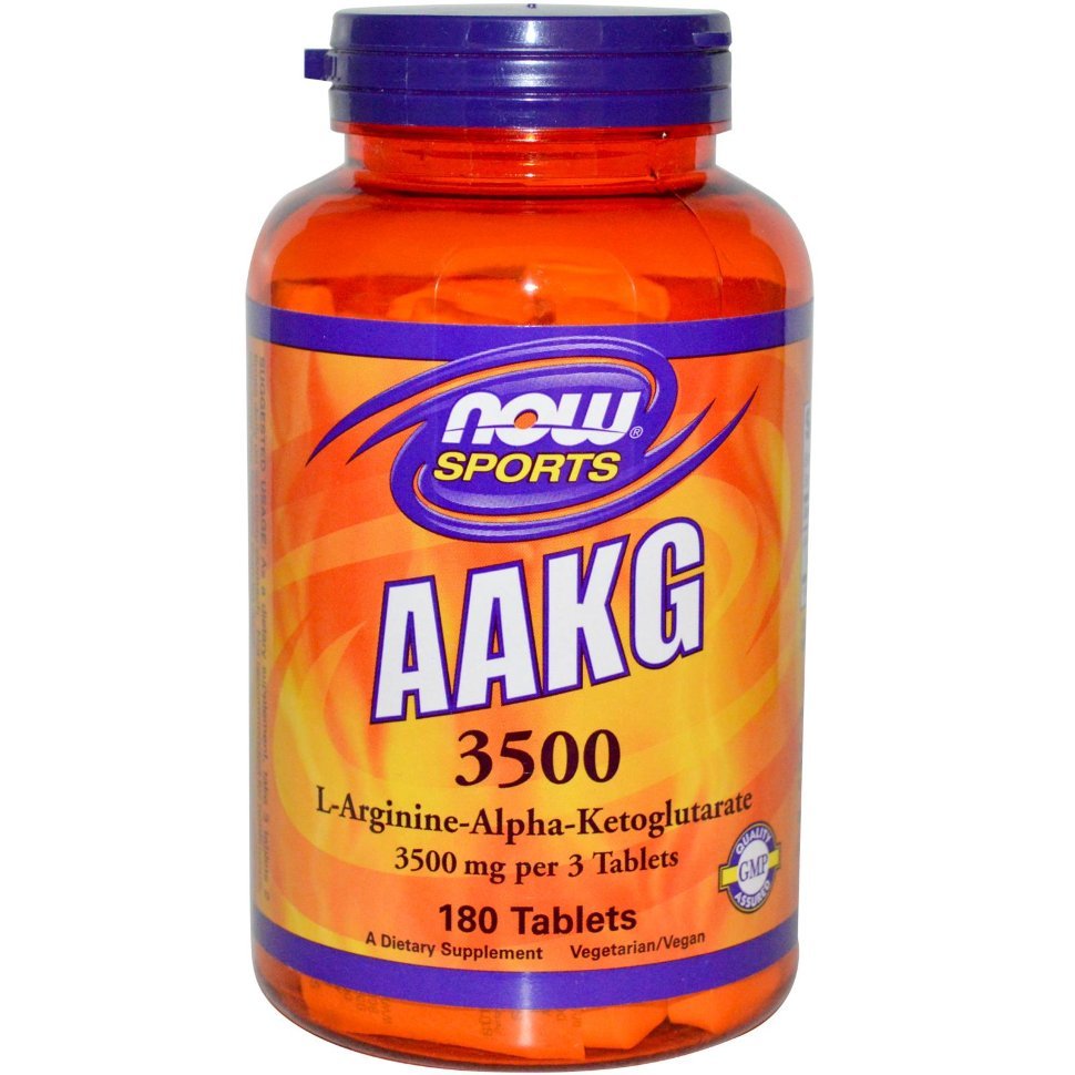 AAKG 3500, 180 pcs, Now. Arginine. recovery Immunity enhancement Muscle pumping Antioxidant properties Lowering cholesterol Nitric oxide donor 