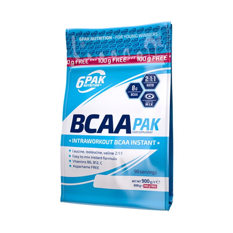 BCAA 6PAK Nutrition BCAA Pak, 900 грамм Апельсин-киви,  мл, 6PAK Nutrition. BCAA. Снижение веса Восстановление Антикатаболические свойства Сухая мышечная масса 