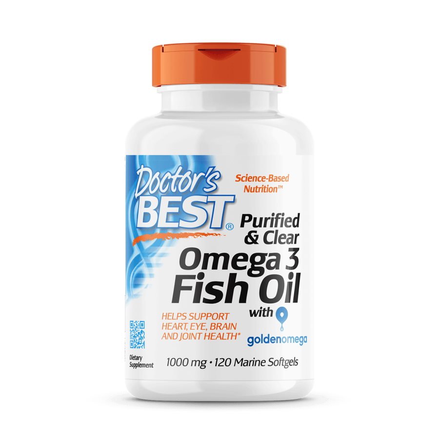 Жирные кислоты Doctor's Best Purified &amp; Clear Omega 3 Fish Oil, 120 капсул,  мл, Doctor's BEST. Жирные кислоты (Omega). Поддержание здоровья 