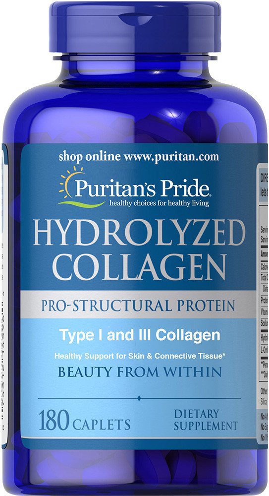 Puritan's Pride Hydrolyzed Collagen 1000 mg180 Caplets, , 180 