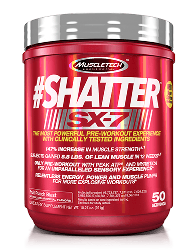 Shatter SX-7, 293 г, MuscleTech. Предтренировочный комплекс. Энергия и выносливость 