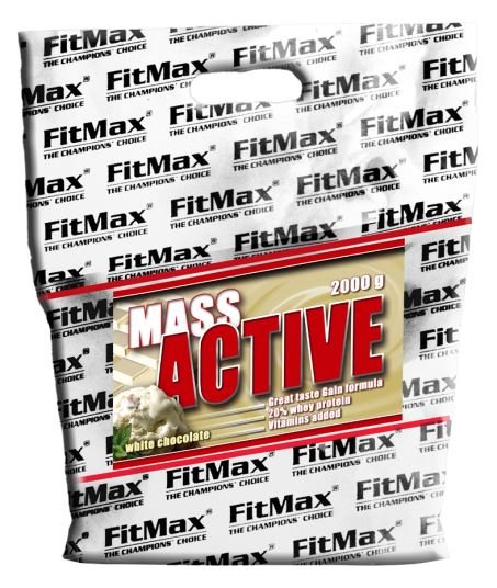 Гейнер FitMax Mass Active, 2 кг Белый шоколад,  ml, Fit Best Line. Gainer. Mass Gain Energy & Endurance recovery 