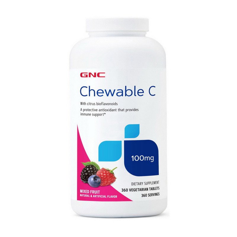 Витамин C GNC Chewable C 100 mg 360 таблеток,  мл, GNC. Витамин C. Поддержание здоровья Укрепление иммунитета 