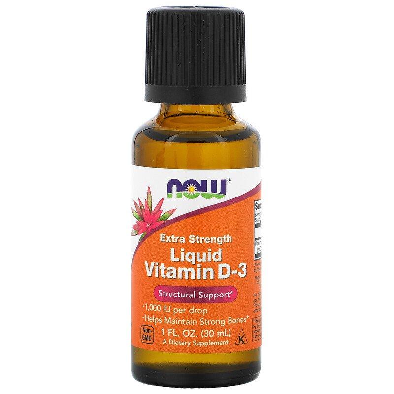 Now Рідкий вітамін Д3 NOW Foods Liquid Vitamin D-3 Extra Strength 1000 IU 30 ml, , 
