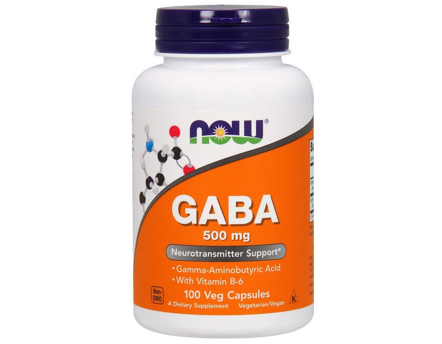 GABA 500 mg Now (гама-аміномасляна кислота) 100 caps,  ml, Now. Suplementos especiales. 
