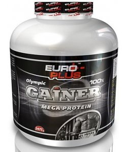 Gainer Mega Protein, 2475 g, Euro Plus. Ganadores. Mass Gain Energy & Endurance recuperación 