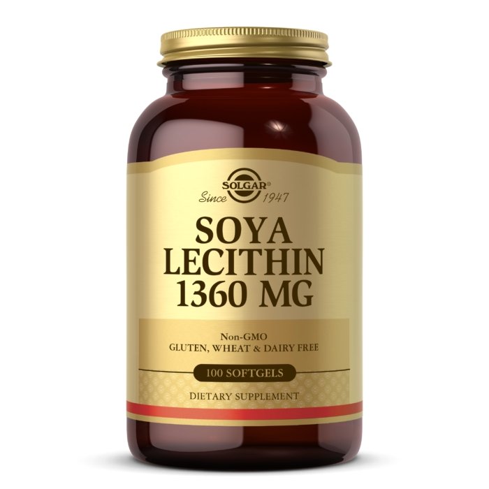 Solgar Натуральная добавка Solgar Soya Lecithin 1360 mg, 100 капсул, , 