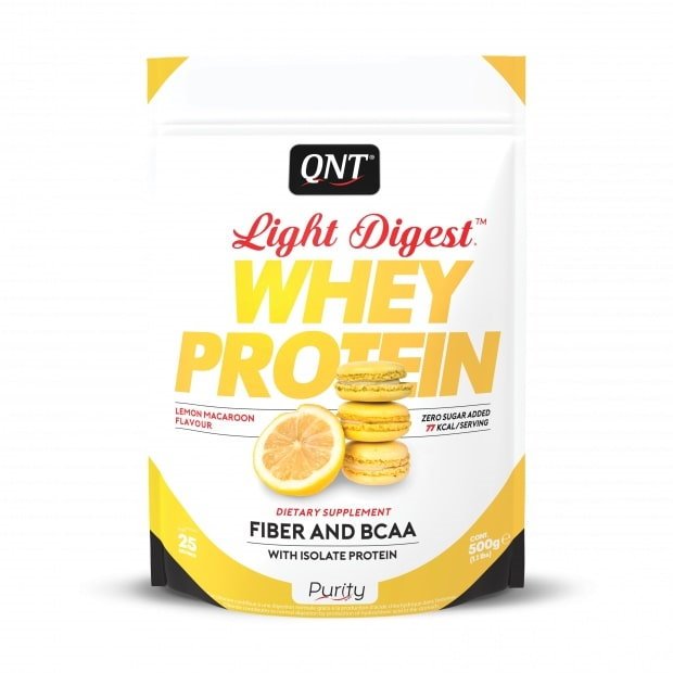 Протеин QNT Light Digest Whey Protein, 500 грамм Лимонный макарон,  ml, QNT. Protein. Mass Gain recovery Anti-catabolic properties 