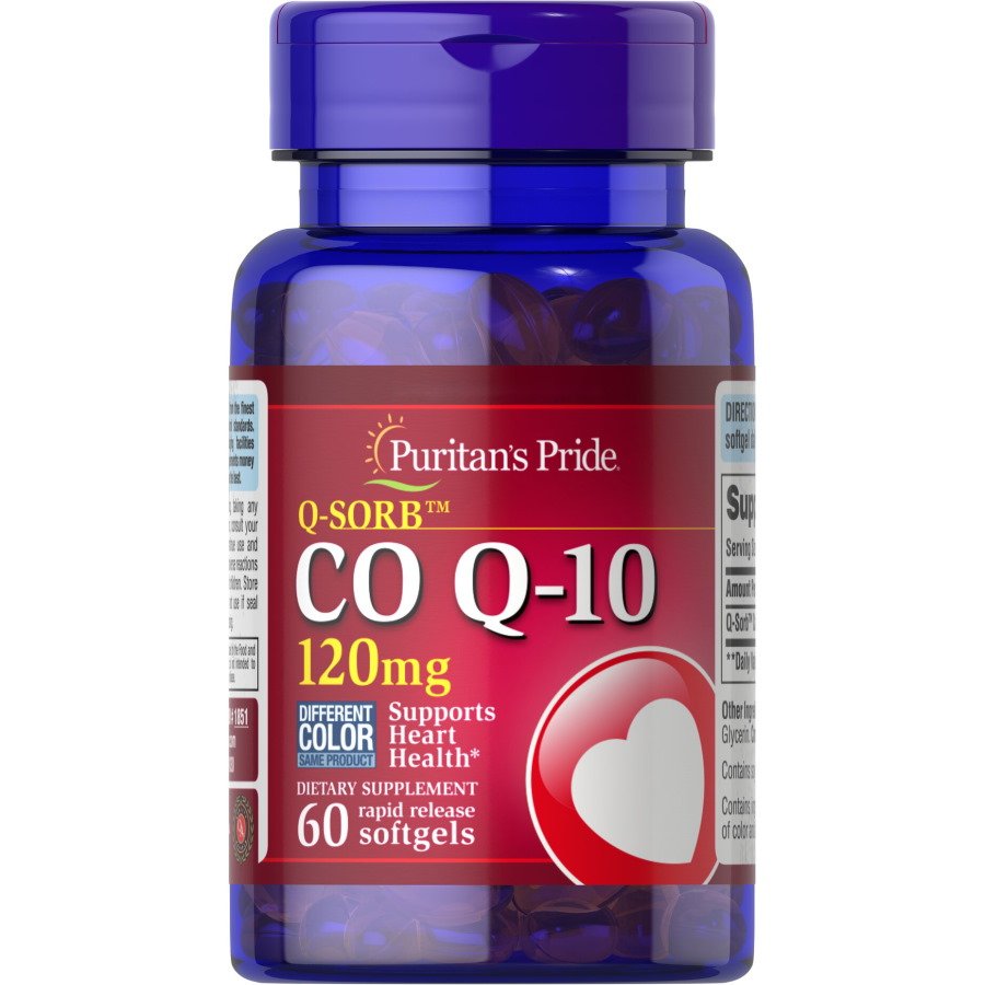 Витамины и минералы Puritan's Pride CO Q10 120 mg, 60 капсул,  ml, Puritan's Pride. Vitamins and minerals. General Health Immunity enhancement 