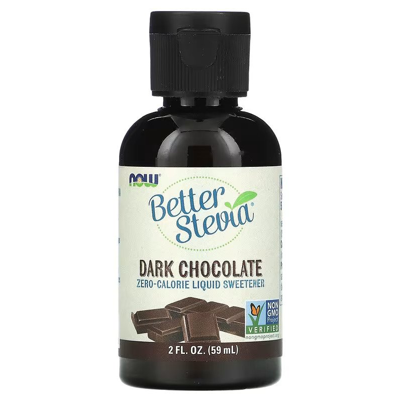 Now Заменитель питания NOW Better Stevia, 60 мл, Dark Chocolat, , 