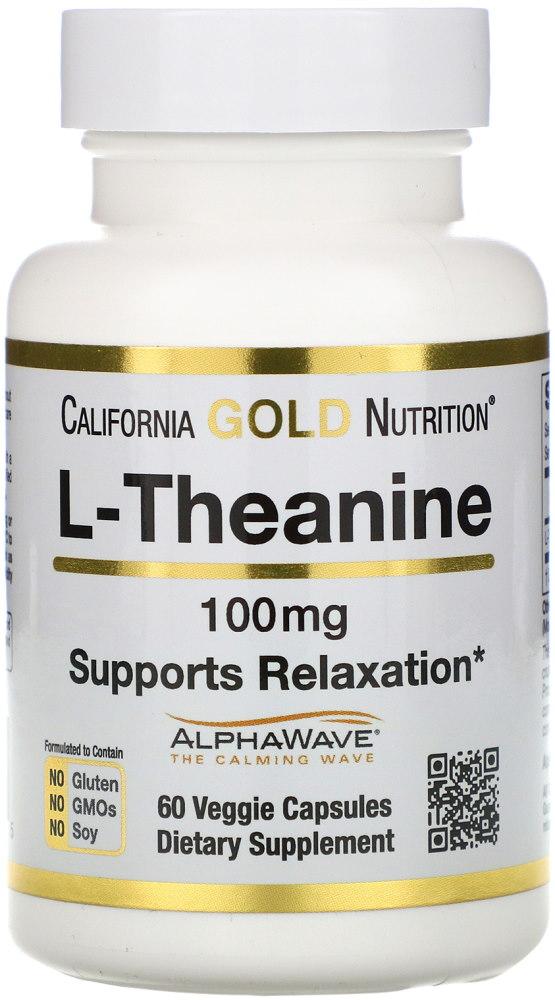 California Gold Nutrition California Gold Nutrition L-Theanine 100 mg 60 Caps, , 60 шт.