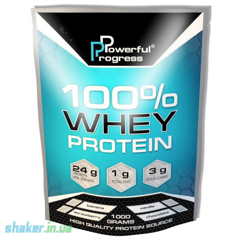 Сывороточный протеин концентрат Powerful Progress 100% Whey Protein (1 кг) поверфул прогресс вей hazelnut,  мл, Powerful Progress. Сывороточный концентрат. Набор массы Восстановление Антикатаболические свойства 