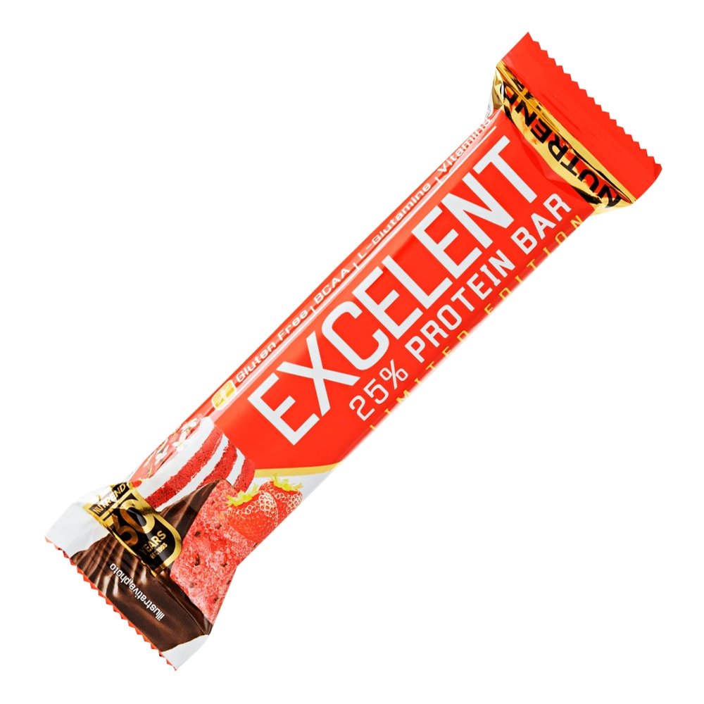 Батончик Nutrend Excelent Protein Bar, 85 грамм Клубничный чизкейк,  мл, Nutrend. Батончик. 