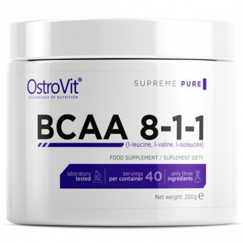 Амінокислоти OstroVit BCAA 8-1-1 200 g (Pure) (09/2020),  ml, OstroVit. BCAA. Weight Loss recovery Anti-catabolic properties Lean muscle mass 