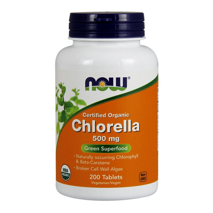 Натуральная добавка NOW Chlorella 500 mg, 200 таблеток,  мл, Now. Hатуральные продукты. Поддержание здоровья 