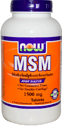 MSM 1500 mg, 100 шт, Now. Хондропротекторы. Поддержание здоровья Укрепление суставов и связок 
