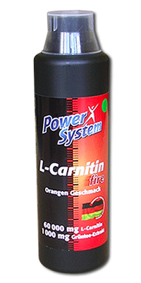 L-Carnitin Fire, 500 ml, Power System. L-carnitine. Weight Loss General Health Detoxification Stress resistance Lowering cholesterol Antioxidant properties 
