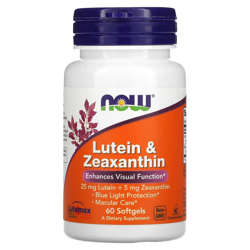 Now Натуральная добавка NOW Lutein &amp; Zeaxanthin, 60 капсул, , 