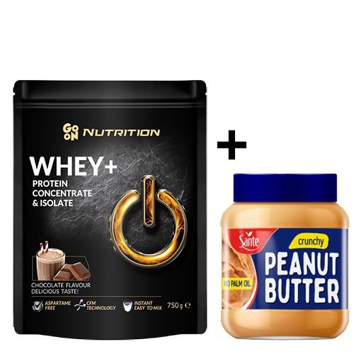Протеин GoOn Whey WPC+ISO 750 грамм + Sante Peanut butter crunchy 350 грамм, SALE,  ml, Go On Nutrition. Protein. Mass Gain recovery Anti-catabolic properties 