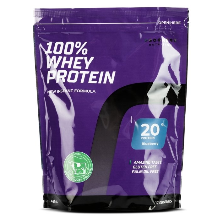 Протеин Progress Nutrition 100% Whey Protein, 460 грамм Черника,  ml, Progress Nutrition. Proteína. Mass Gain recuperación Anti-catabolic properties 