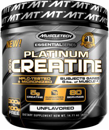 Platinum 100% Creatine Powder MuscleTech 400 g,  ml, MuscleTech. Сreatine. Mass Gain Energy & Endurance Strength enhancement 